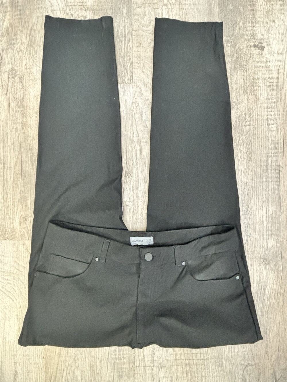VRST Mens 33x32 Commuter 5 Pocket Pants Black Stretch Golf Performance Chino $98